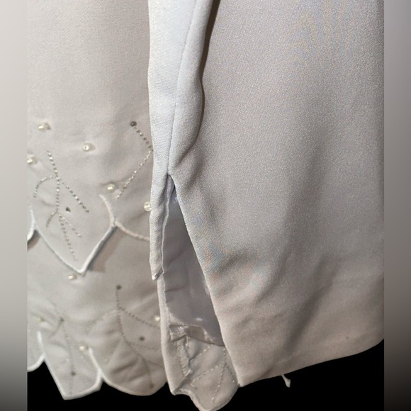 Mark Skirt Suit. Sky Blue scalloped trim jacket and skirt - Plus Size 18 - Picture 4 of 9